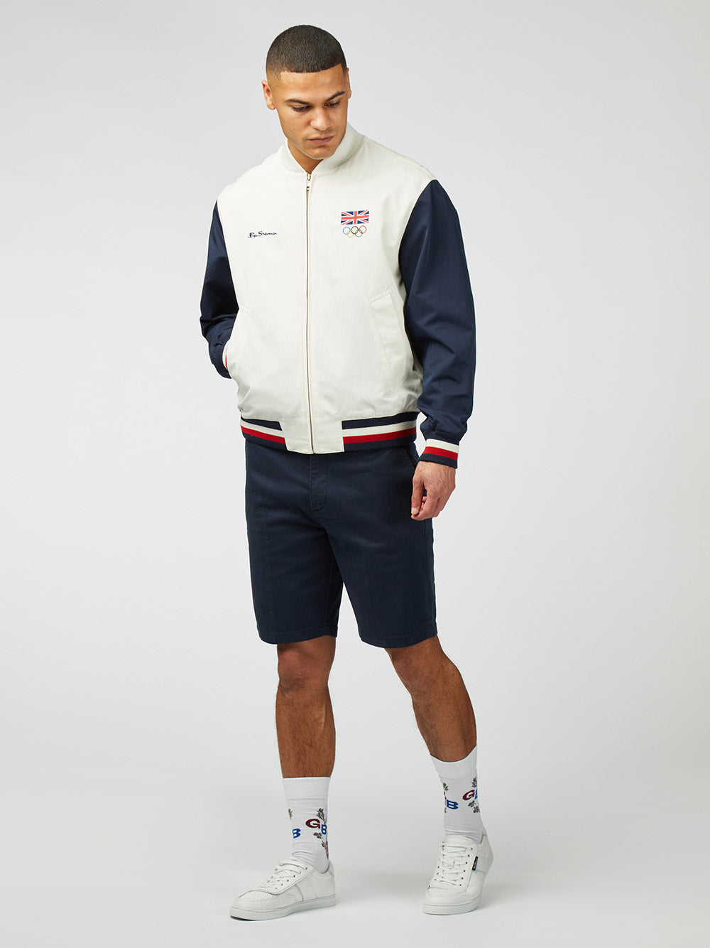 Vestes Ben Sherman Team GB Commercial Bomber Blanche | UDX-73687011